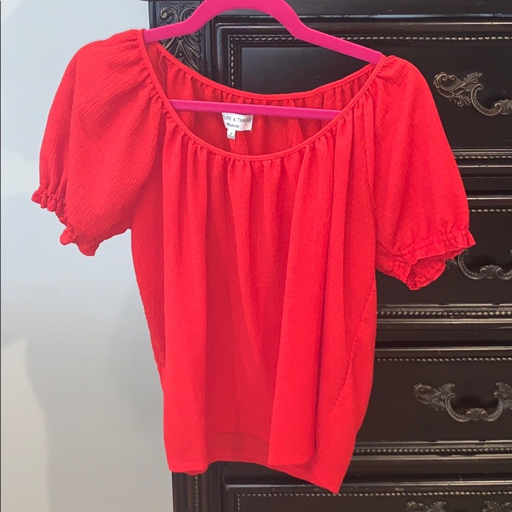 Madewell red blouse